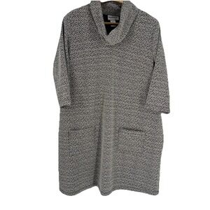 NorthStyle Womens Knit Herringbone Midi Dress 2X‎ Cowl Neck Pockets Stretch